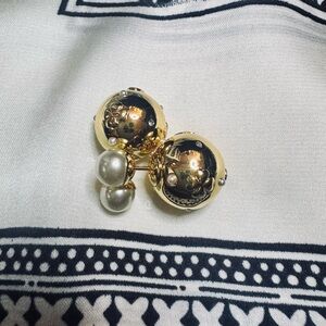 Dior Gold-Tone Pearl Drop Double-Sided Earrings